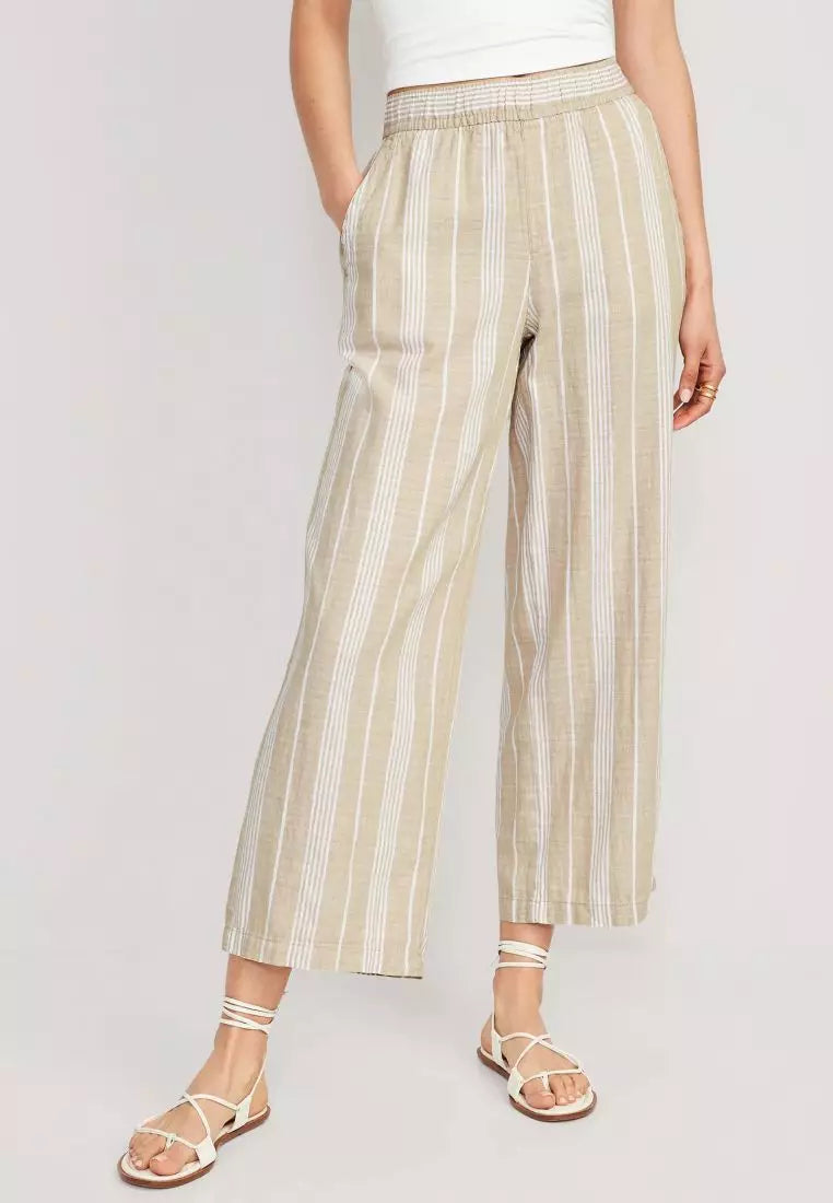Linen Cotton Wide Leg Pants (L)