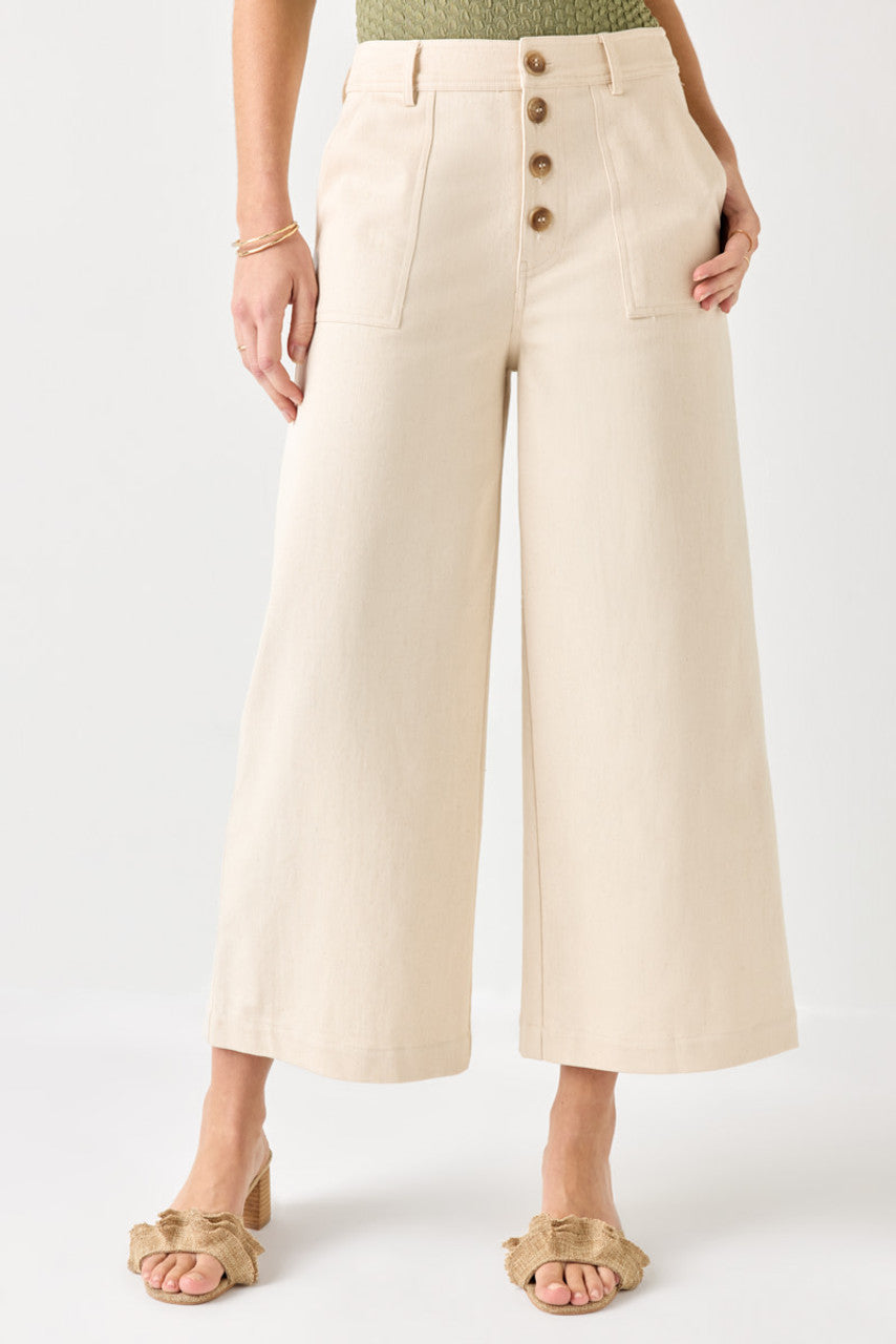 Ecru Wide Leg Pants (M)