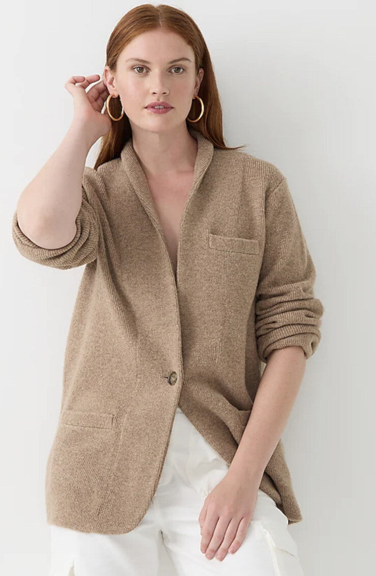 J.Crew Tan Sweater Blazer (3X)