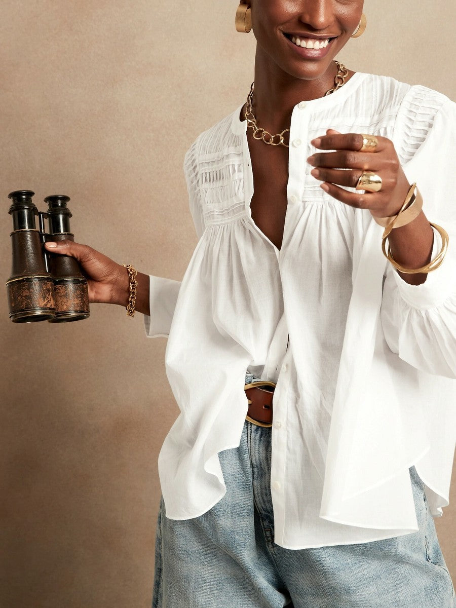 Banana Republic Puff Sleeve Blouse (M)