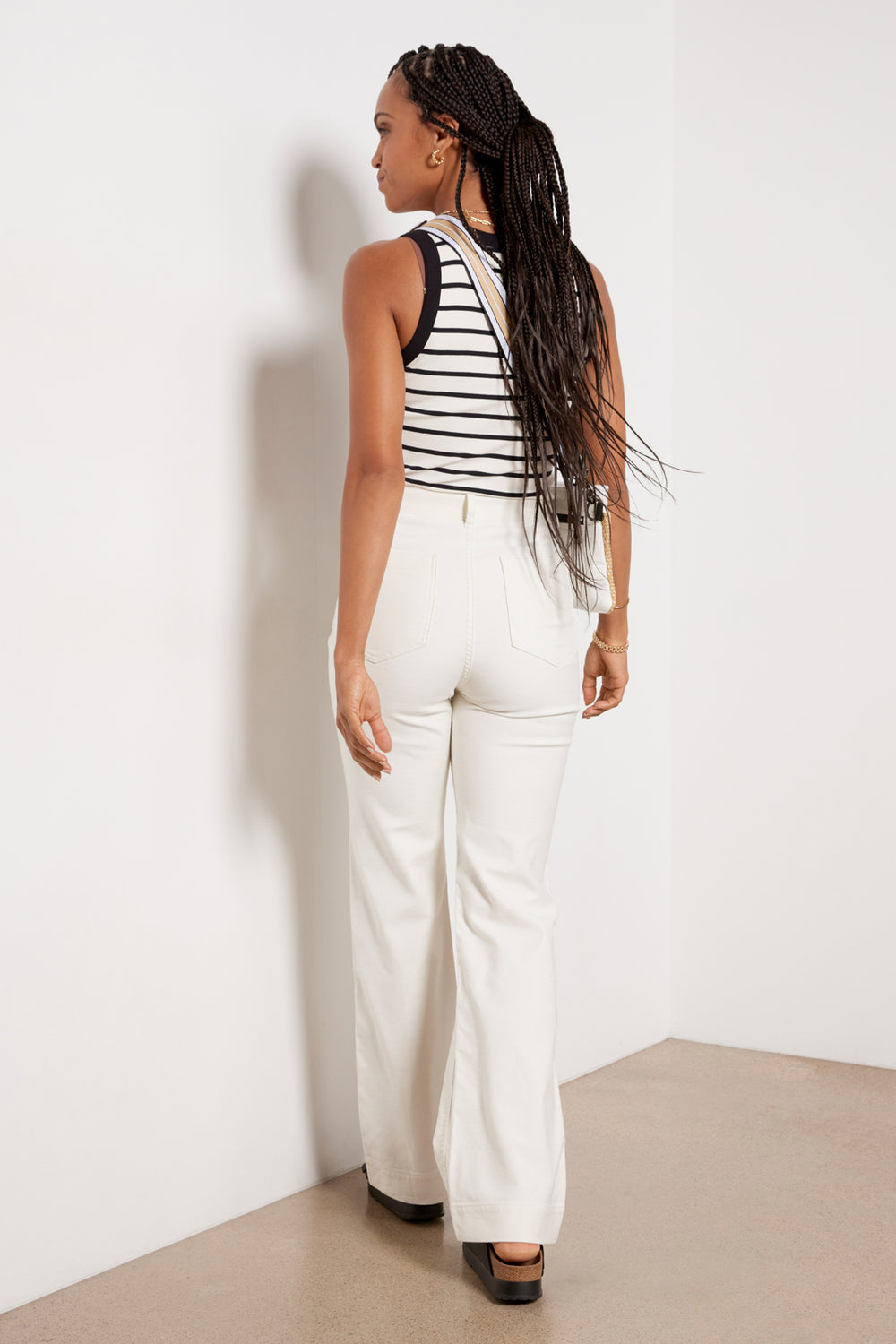 Faherty Ecru Wide Leg Jeans (26)