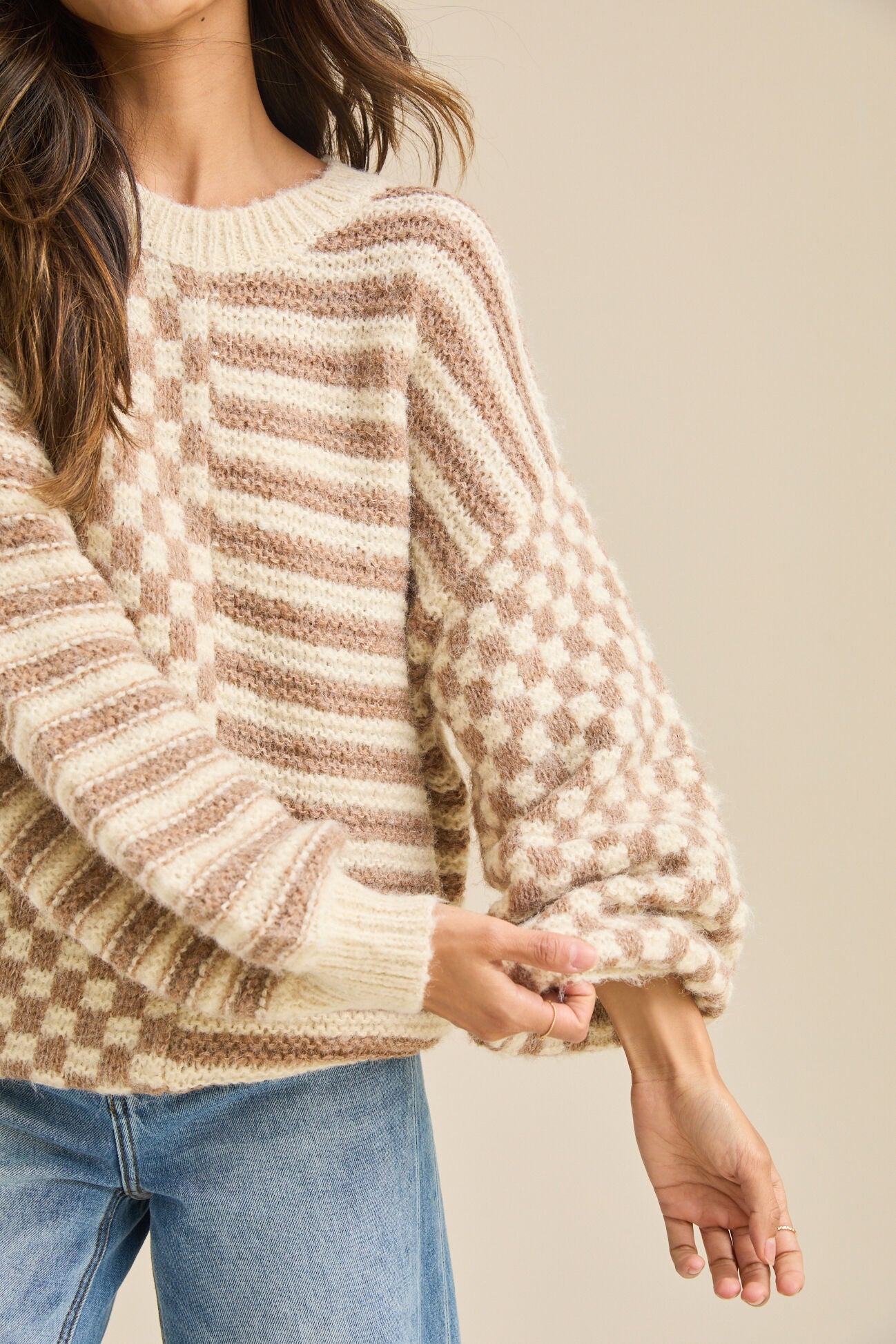NEW Altar'd State Checkered Sweater (XS)
