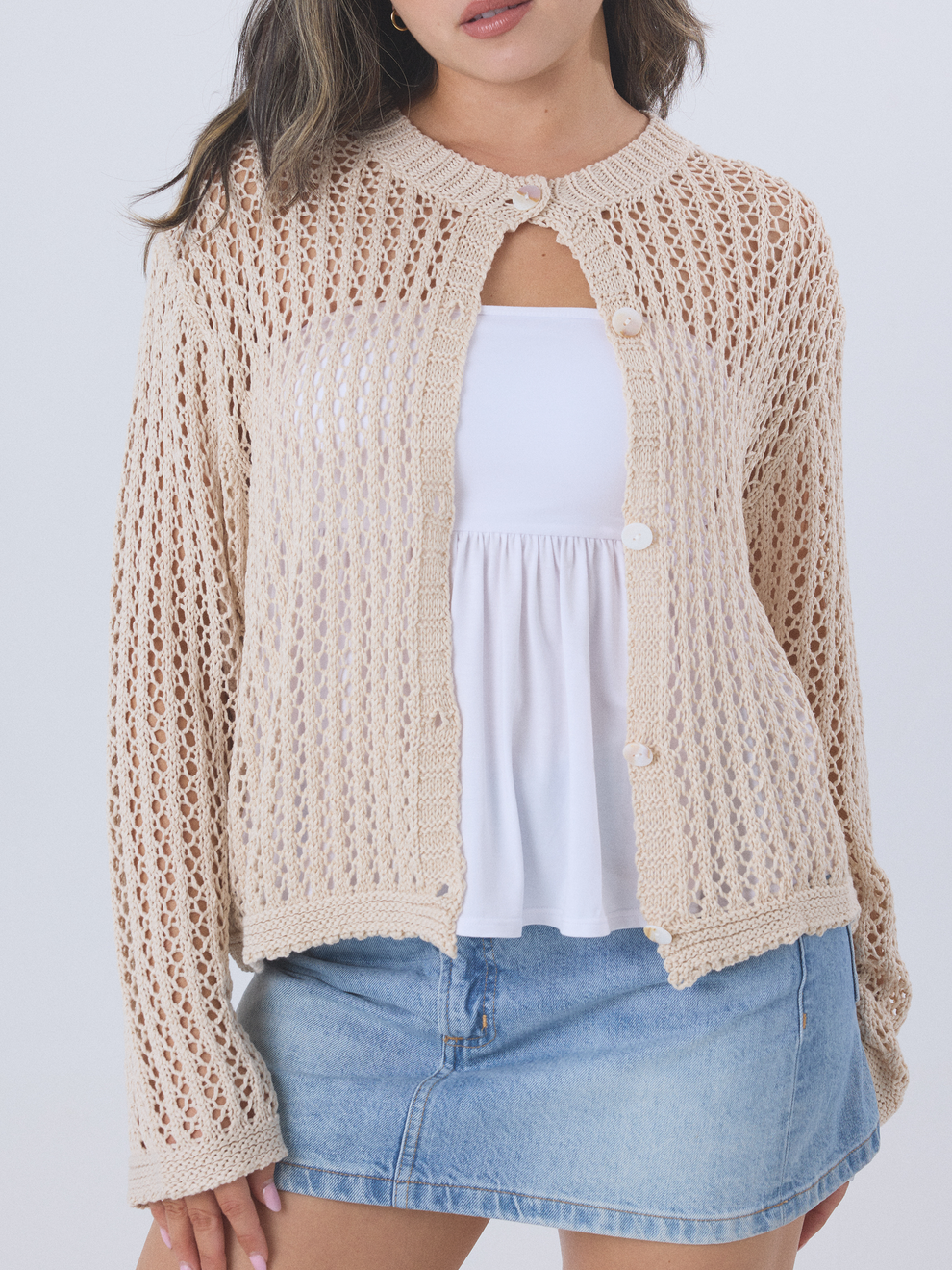 Crochet Knit Cardigan (2X)