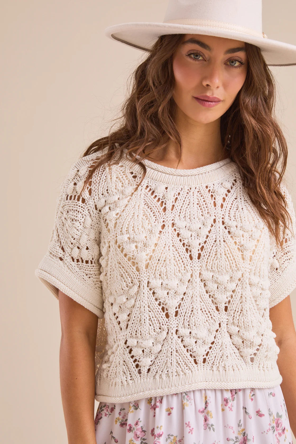 Chunky Crochet Sweater Top (XL)