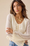 Altar'd State Floral Lace Top (L)