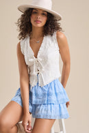 Altar'd State Floral Tie Front Vest (S)