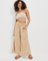 Smocked Wide Leg Pants (S/M)