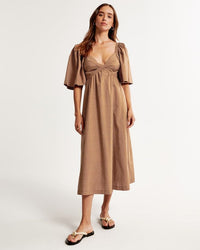 Abercrombie Polka Dot Midi Dress (XS)