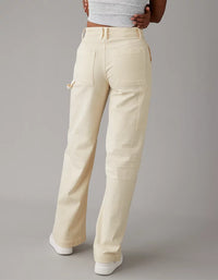 Ecru Baggy Wide Leg Jeans (2 short)