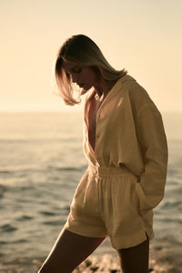 Zara Yellow Linen Matching Set (S/M)