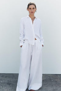 Zara Linen Wide Leg Pants (S)