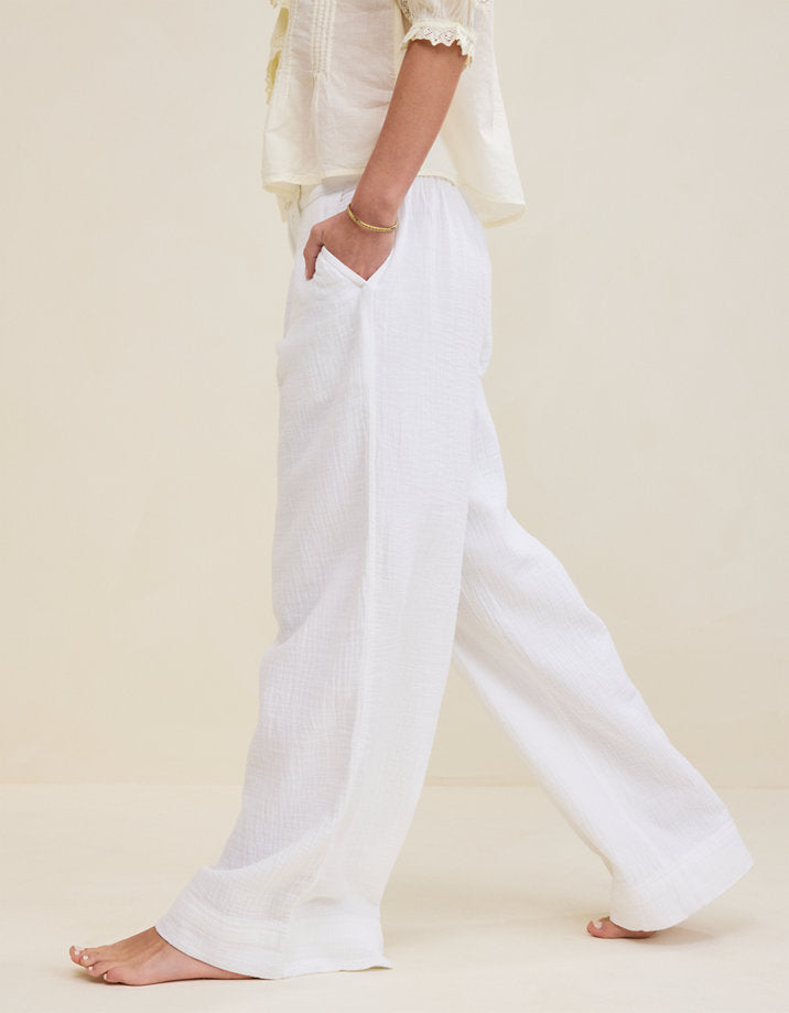 Aerie Wide Leg Gauze Pants (L)