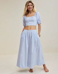 Aerie Striped Cotton Maxi Skirt (XS)