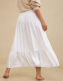 Aerie White Flowy Cotton Skirt (XS)
