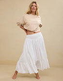 Aerie White Flowy Cotton Skirt (XS)