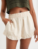 Aerie Linen Ruffle Shorts (L)