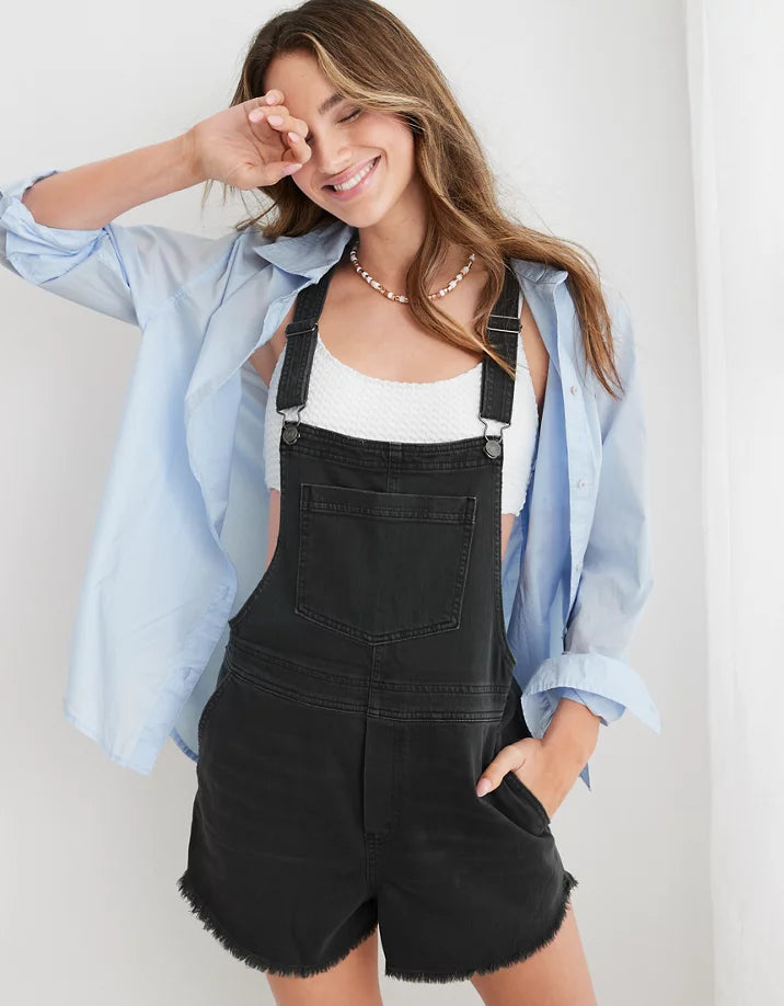 Aerie Relaxed Denim Overalls (XL)