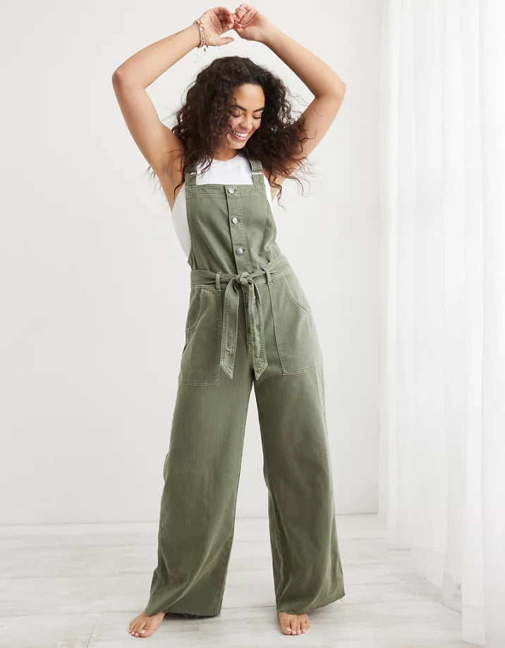 Aerie Wide Leg Overalls (M)