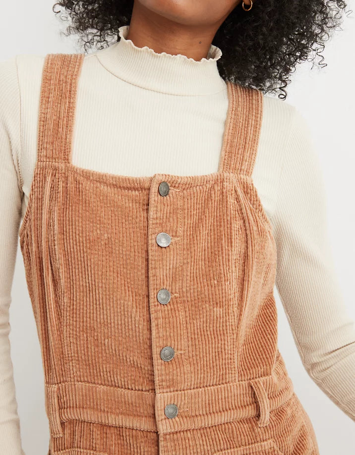 Aerie Corduroy Kick Flare Overalls (S)