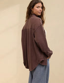 NEW Aerie Brown Waffle Shirt Jacket (XS)
