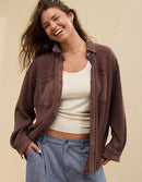 NEW Aerie Brown Waffle Shirt Jacket (XS)