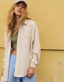 Aerie Oat Oversized Shirt Jacket (S)