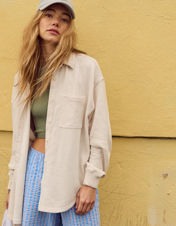 Aerie Oat Oversized Shirt Jacket (S)