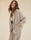 Aerie Taupe Fleece Cardigan (XXL)