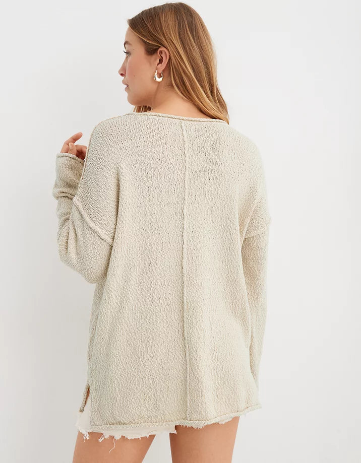 Aerie Oat Textured Sweater (M)