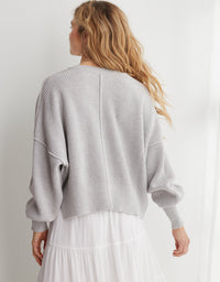 Aerie Gray Ribbed Sweater (S)