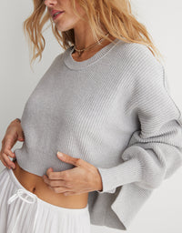 Aerie Gray Ribbed Sweater (S)