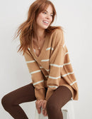 Aerie Cozy Striped V Neck Sweater (M)