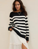 Aerie Oversized Striped Cotton Sweater (M)