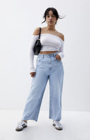 Light Wash Wide Leg Jeans (27)