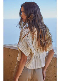 By Together Cable Knit Crop Sweater (S)