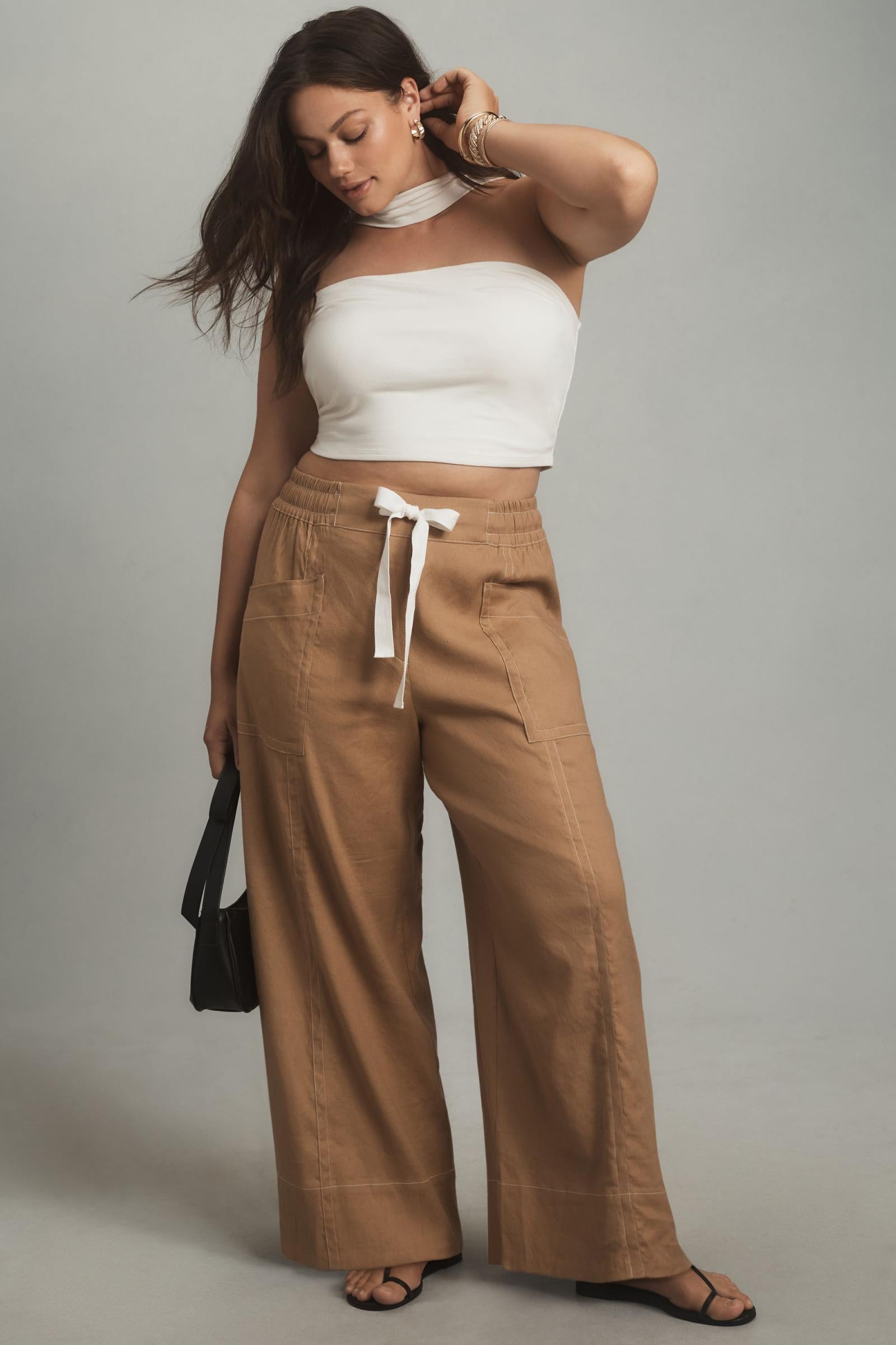Anthropologie Wide Leg Linen Pants (3X)