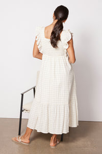 Checkered Gauze Maxi Dress (M)