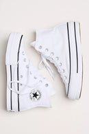 Converse White Platform Sneakers (8.5)
