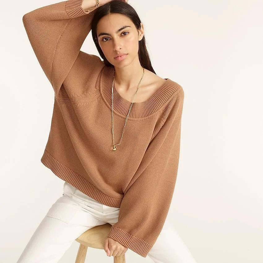 J.Crew Brown Boatneck Sweater (M)