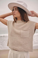 Free People Neutral Knit Top (L)