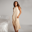 Lunya Neutral Linen Maxi Dress (XS)