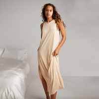 Lunya Neutral Linen Maxi Dress (XS)