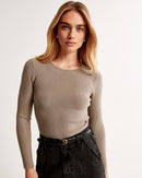 Abercrombie Brown Ribbed Top (M)