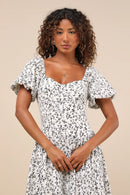 Lulus Dainty Floral Midi Dress (XL)