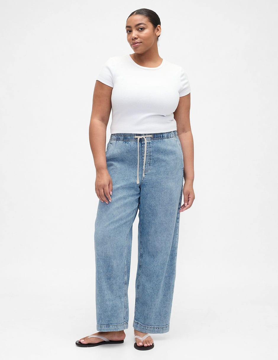 NEW Gap Wide Leg Drawstring Jeans (L)