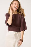 Evereve Chocolate Brown Knit Top (S)