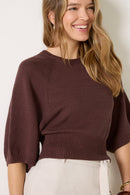 Evereve Chocolate Brown Knit Top (S)