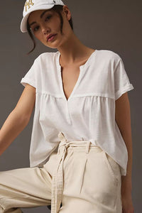 Pilcro V Neck Relaxed Top (S)
