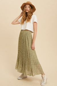 In Loom Green Floral Maxi Skirt (M)