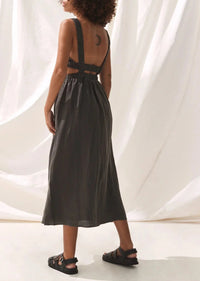 NEW Sancia Linen Cutout Midi Dress (M)